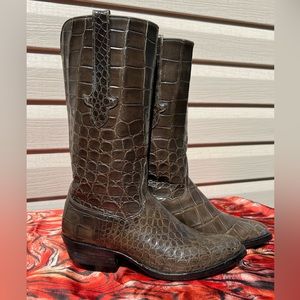 Exotic Full American Alligator Boots Custom made for The Baron Collection 6.5E